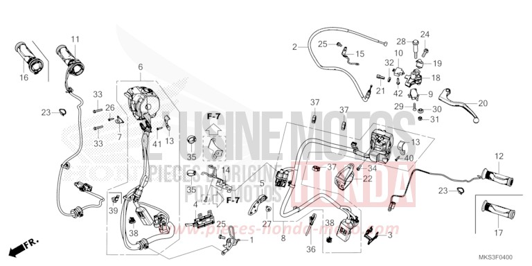 HEBELGRIFF/SCHALTER/KABEL (MT) von Africa Twin Mechanik DARKNESS BLACK METALLIC (NH463) von 2020